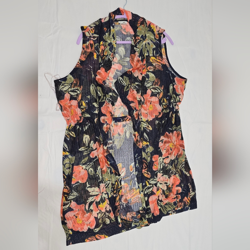 Cato Floral Sleeveless Blouse - Black and Orange